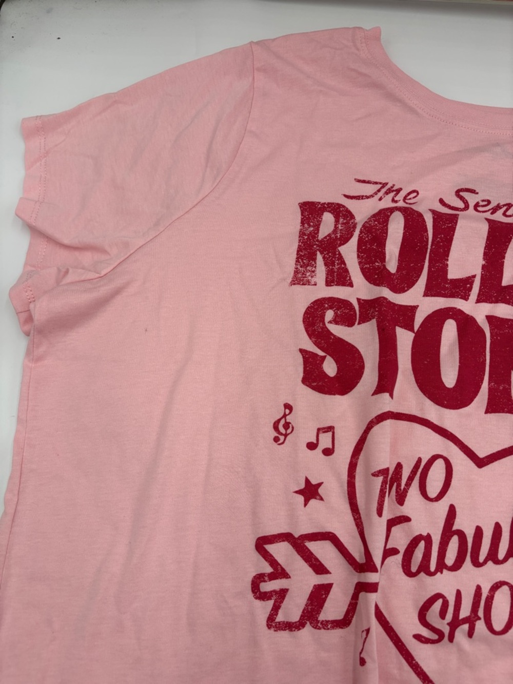 Torrid Rolling Stones Relaxed Cotton Crew Tee in Coral Blush - Picture 3 of 6